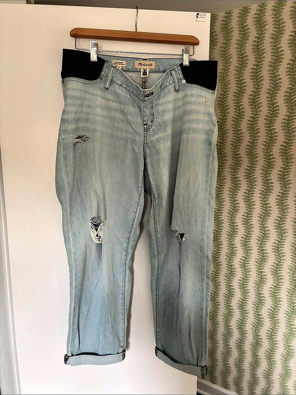 Madewell The Maternity Slouchy Boyfriend Distressed Maternity Boyfriend Jeans
